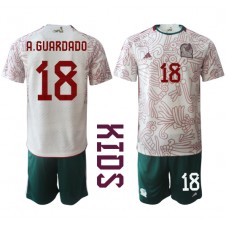 Mexico Andres Guardado #18 Bortedraktsett Barn VM 2022 Kortermet (+ korte bukser)